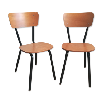 Two industrial school chairs