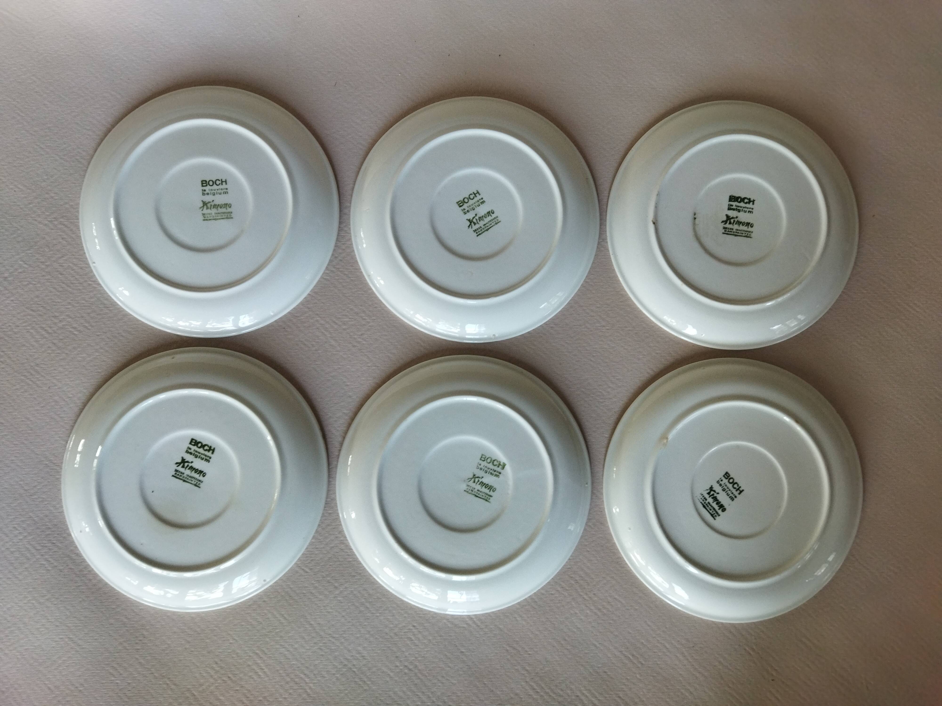 Lot de 6 soucoupes Kimono Boch La Louvière