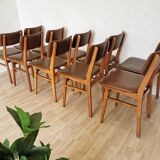 Vintage STOL Kamnik Dining Chair: 1970s Yugoslavian Mid-Century Leather Bis