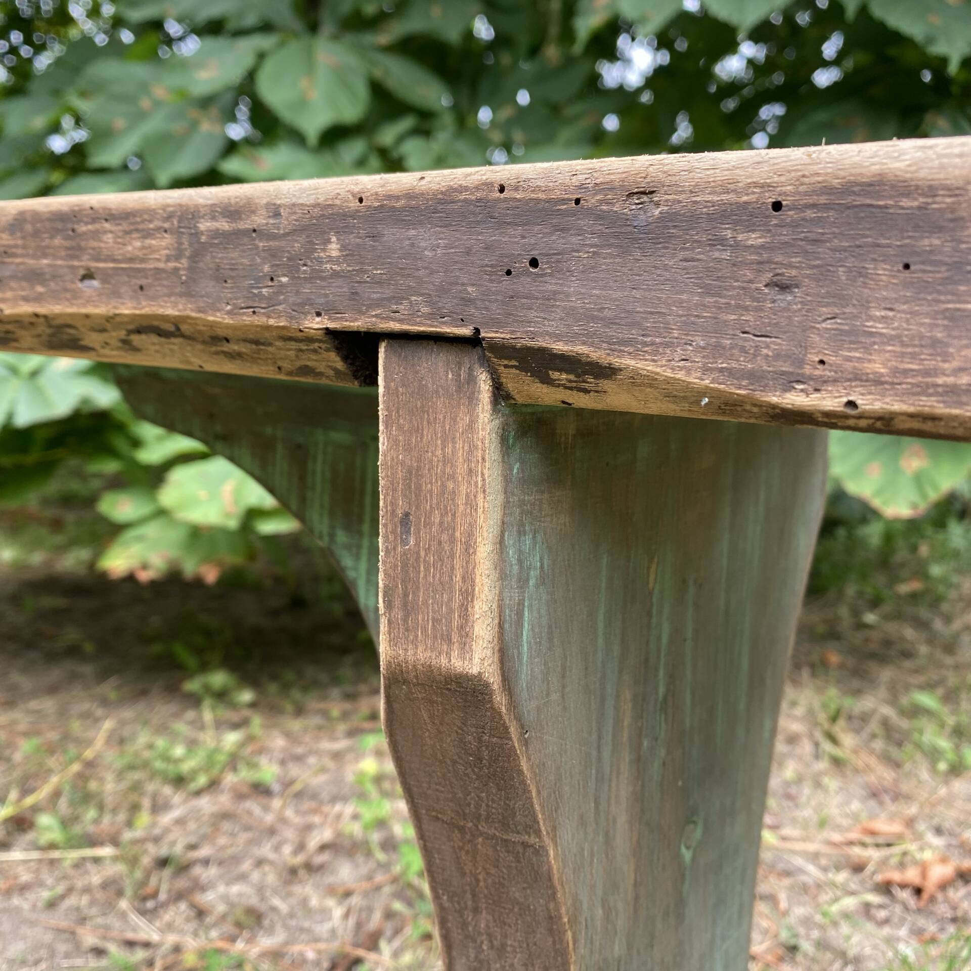 Old patinated farmhouse bench