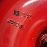 Red space age disc lamp by Enrico Tronconi