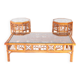 Set of 3 rattan coffee tables