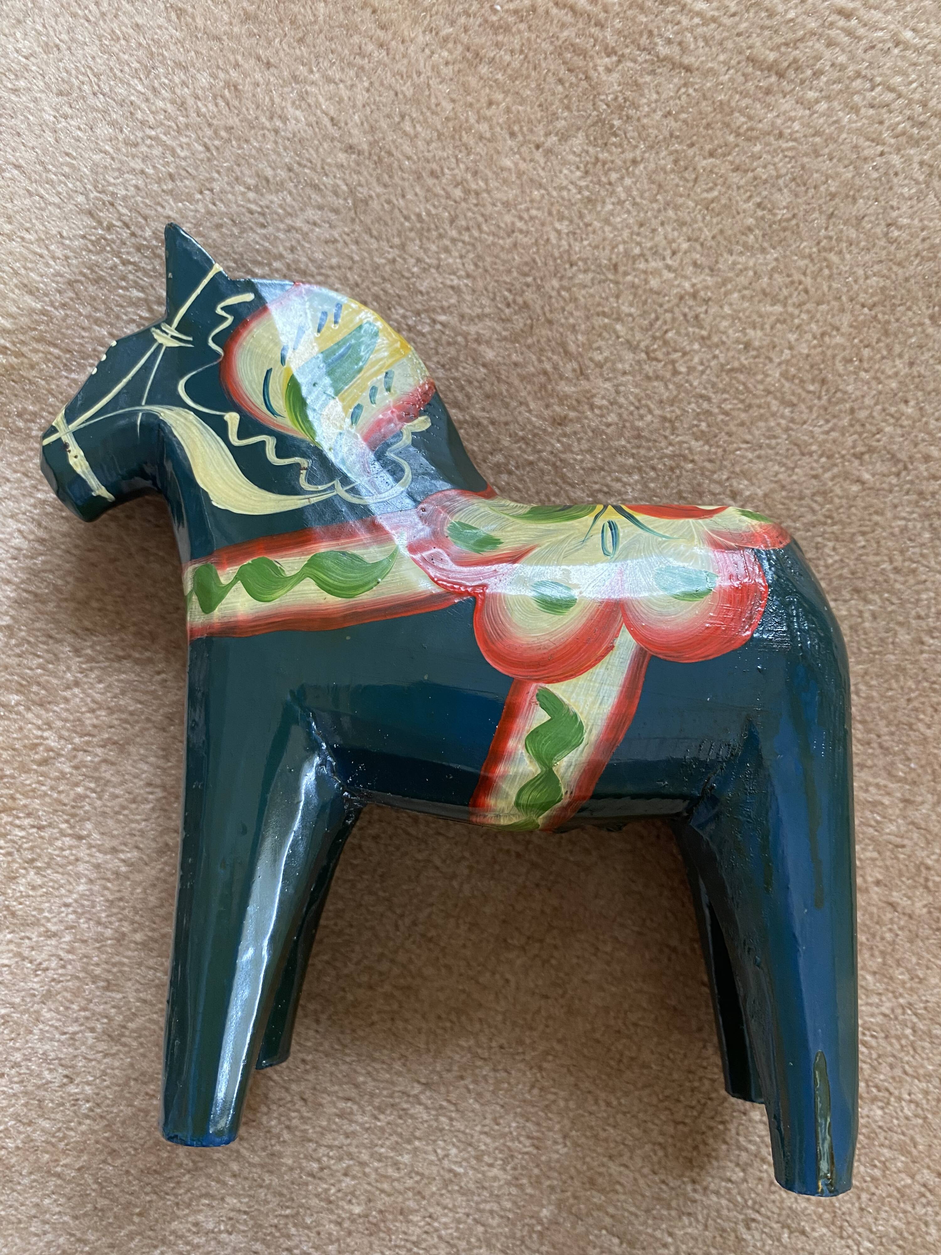 Dalarna horses 60s Swedish crafts (set of 2)