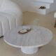 Table basse circulaire Omega - Travertin Naturel