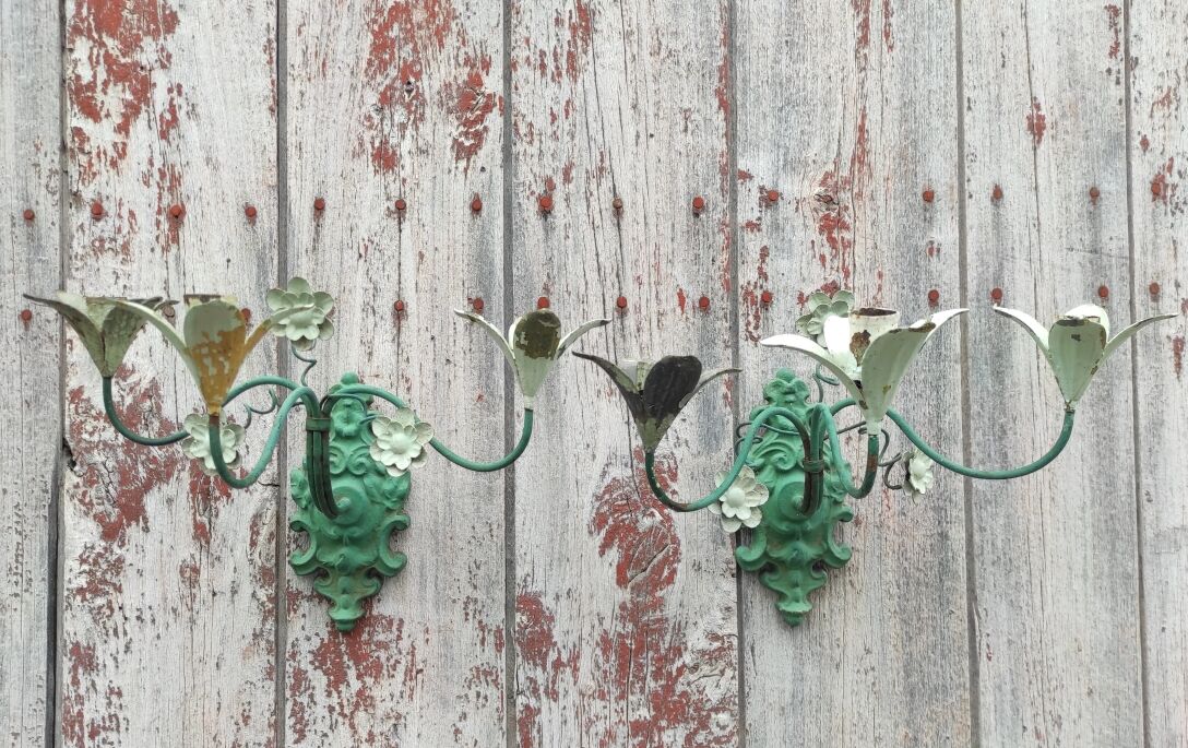 Paire d’appliques murales vintage Français