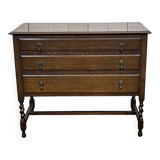 1930s English oak chest of drawers