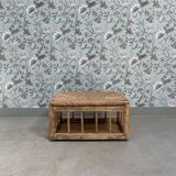 Storage bench in wood and straw (renovated)