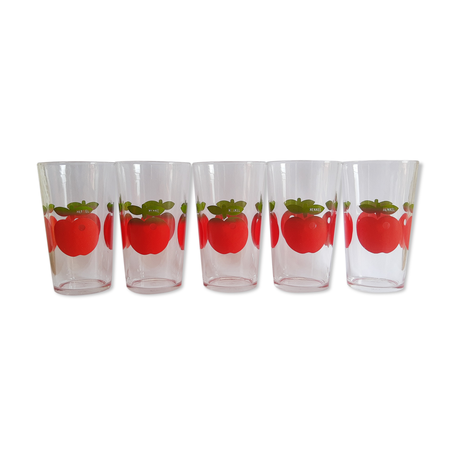 Set of 5 henkel seventies apple glasses