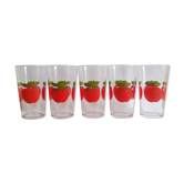 Set of 5 henkel seventies apple glasses