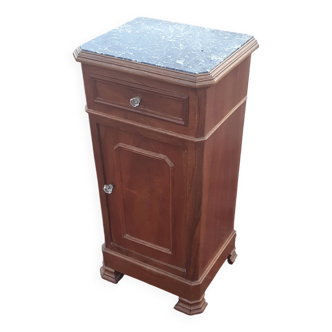 Table de nuit avec plateau en marbre noir style Louis Philippe