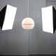 Italian Space Age Pendant Lamp in Plexiglass and Brass, 1970s