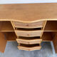 Vintage curved rattan sideboard, coastal credenza, wicker cabinet, boho buffet