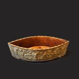 Art Nouveau Cachepot Planter in Marquise Shape with Floral Decoration in Lai