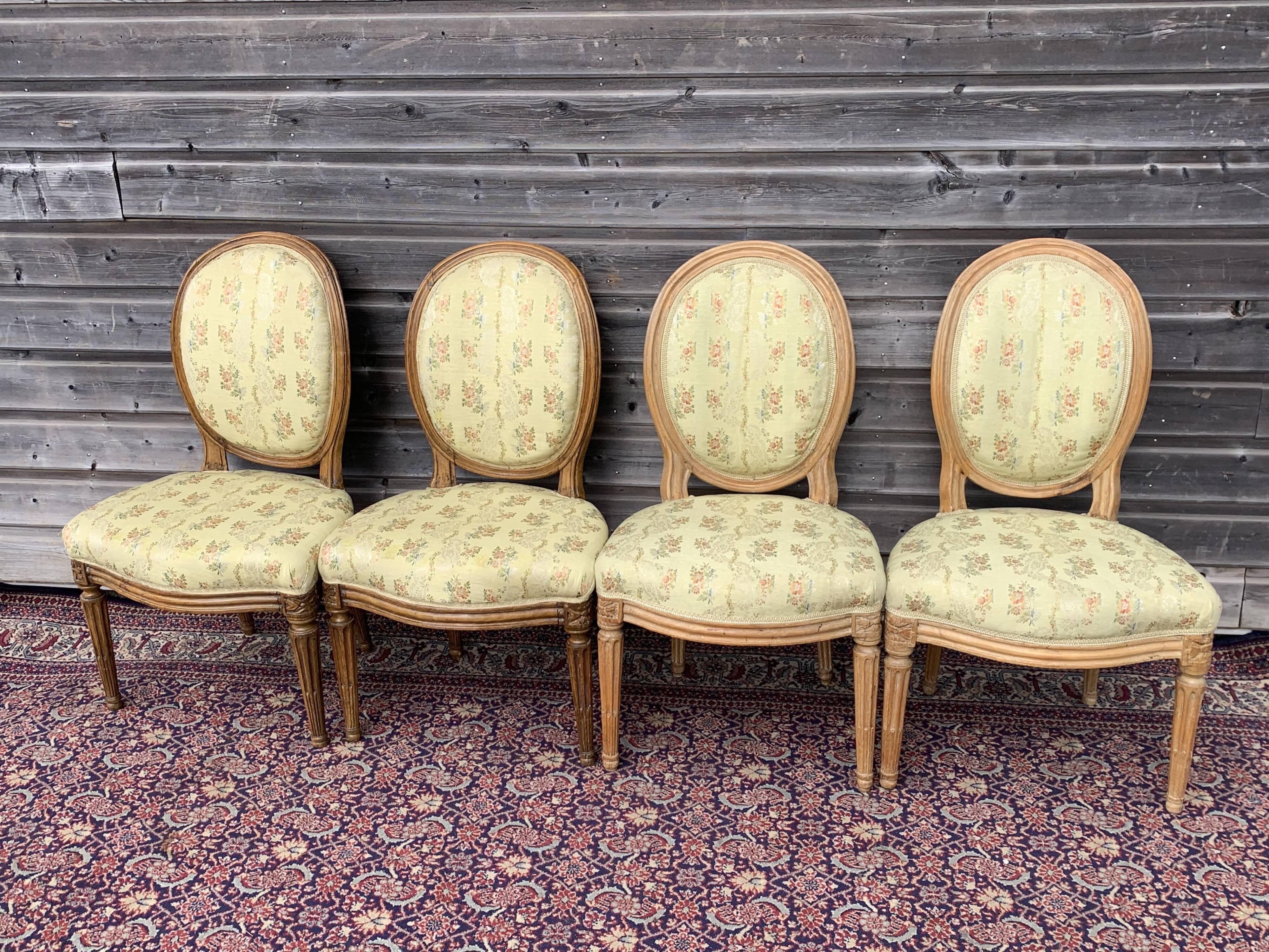 Set of four chairs stamped louis XVI period
