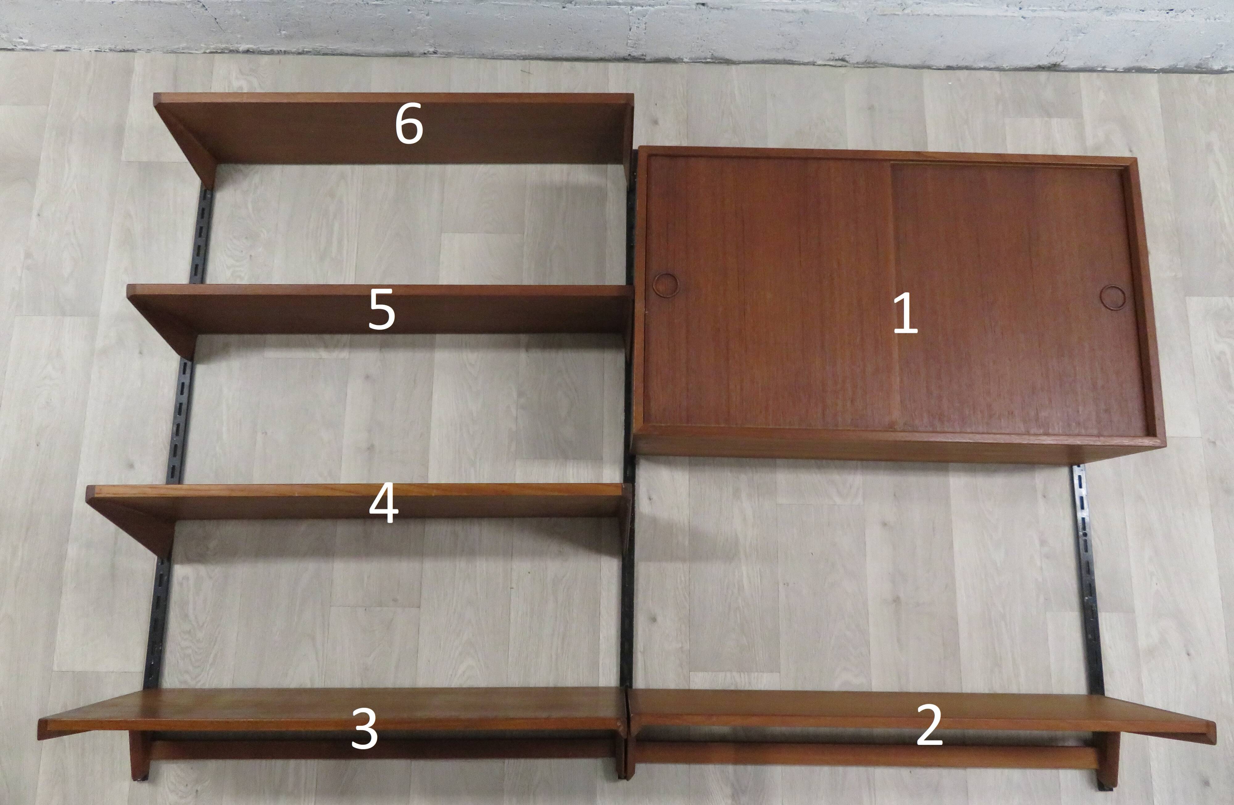 Kai Kristiansen vintage teak shelf modular system for FM Mobler