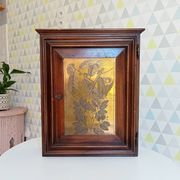 Armoire de toilette ancienne en bois et laiton années 40/50