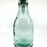 Large "Mercur" glass bottle with ceramic stopper • 2L • 1930