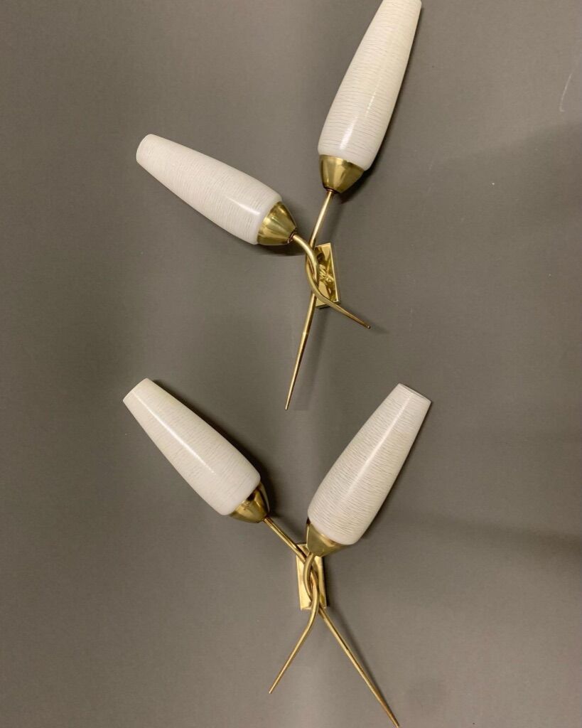 Paire d'appliques maison Lunel France