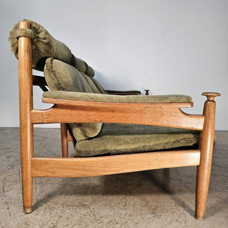 Canapé en chêne trois places par E. Merthen, Ire Møbler, Suède, années 1960