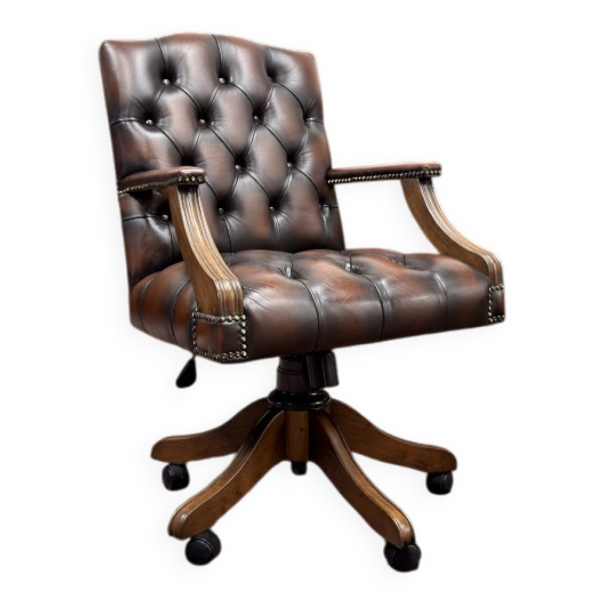 Classic English Oxblood Chesterfield President Chair