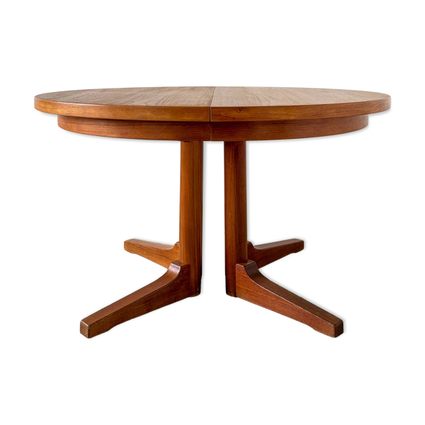 Table à manger ronde en teck Silkeborg avec extensions