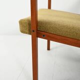 Pair of Danish teak armchairs with green upholstery