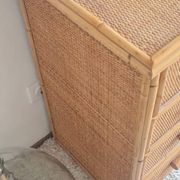 Commode en rotin années 70 vintage