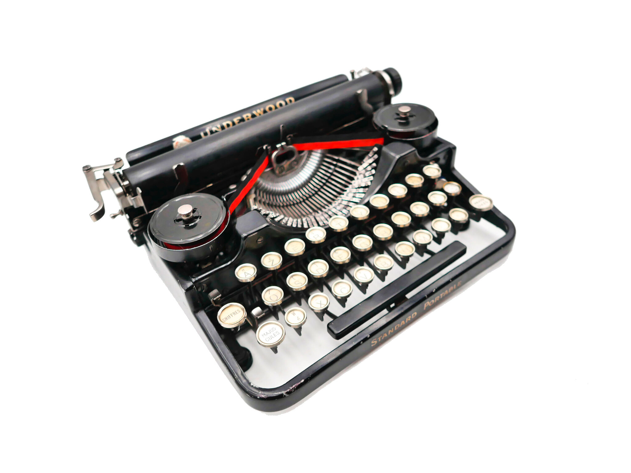 1926 new tape revised black tape underwood typewriter 3 bank