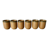6 verres gobelets en grès émaillé