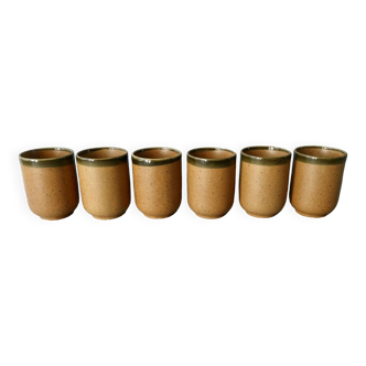 6 enamelled stoneware tumbler glasses