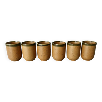 6 enamelled stoneware tumblers
