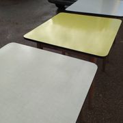 Lot of 3 Formica and Wood Bistro Tables - 1950 - 1960