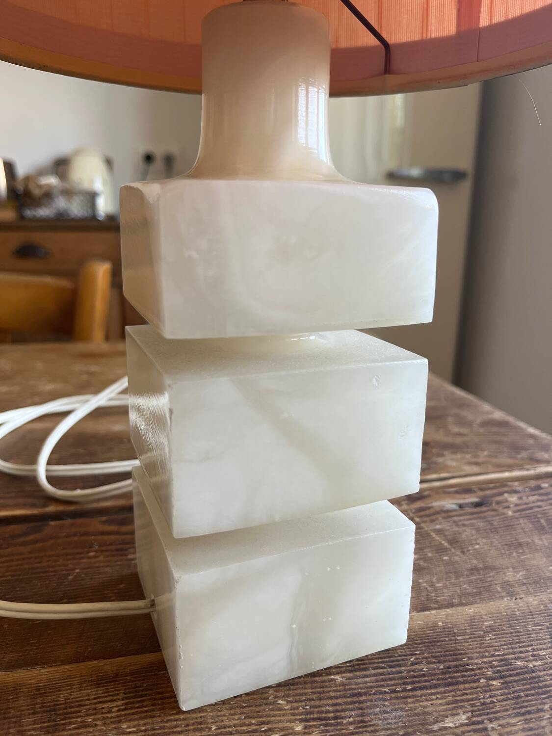 Art Deco marble bedside or living room lamp