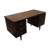 Coffered desk circa 1970 in 4-sided Rio rosewood