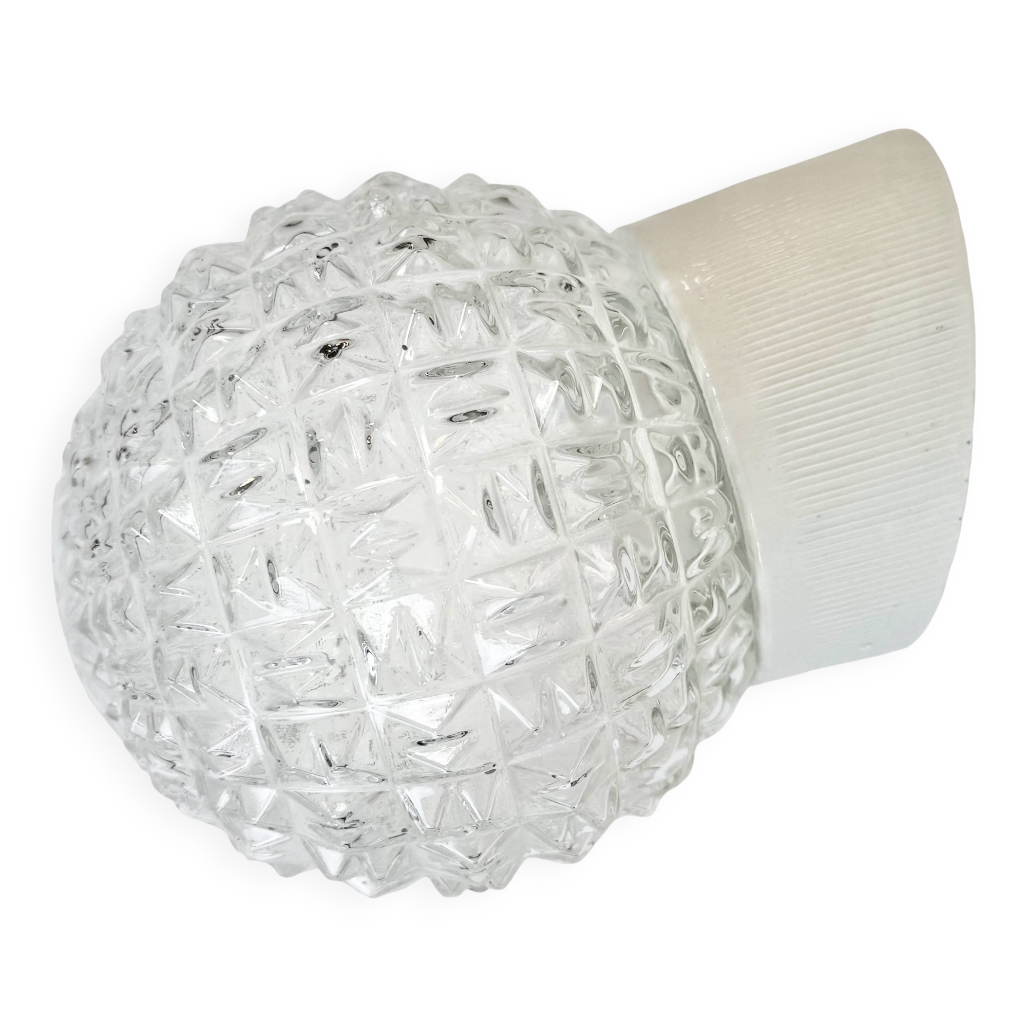 Vintage White Porcelain Wall Light, 1970s