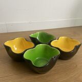 Set of 4 ceramic bowls or empty pockets from the Kéramos workshop in Sèvres, 1950