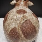 Vache en grès craquelé