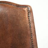 Vintage set of 4 dining chairs made of sheepskin leather with a high back