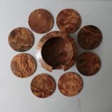 8 under glass in elm burl, Art Deco style