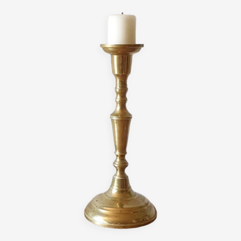 Large gilded brass candle holder