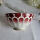 Old bowl in earthenware DIGOIN SARREGUEMINES with faceted burgundy.