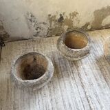 Trio of stone and cement planters, early 1900s