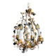 Napoleon III period cage chandelier in bronze and porcelain