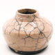 Vase in gray and powder pink raku sandstone signed with Japanese inspiration