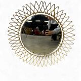 Vintage gold sunburst mirror / solar mirror