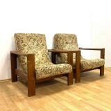Retro sofa set, solid wood frame, 1970s