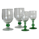 Lot de 4 verres vintage à pied vert