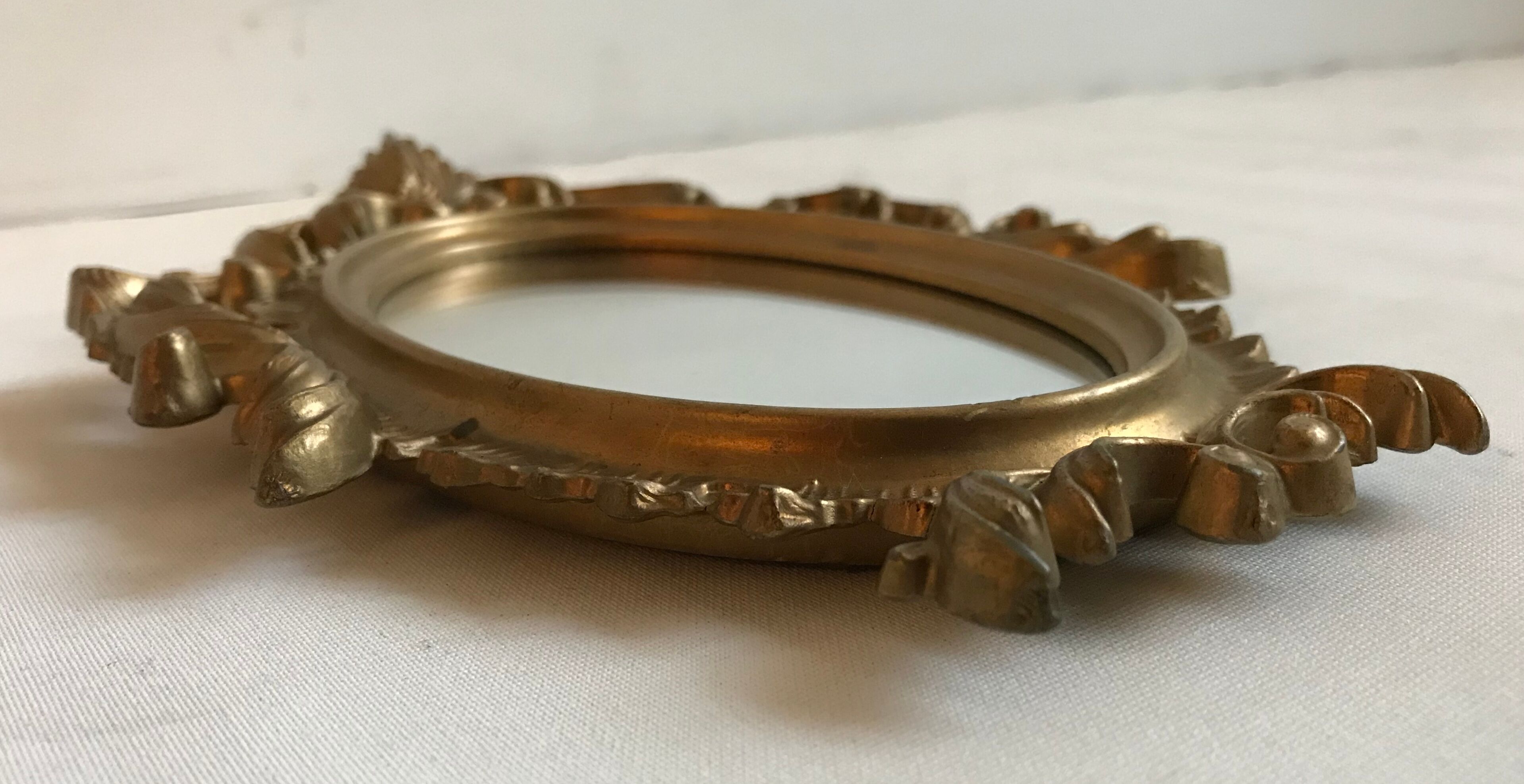 Miroir classique doré 16x24cm