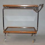 Antique chrome serving table, Thonet, Jindřich Halabala