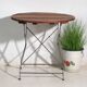 Table de jardin pliante ancienne en bois et fer – Europe centrale, vers 1950